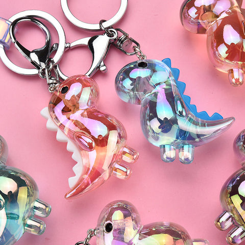 Acrylic Pendant Electroplated Dinosaur Keychain