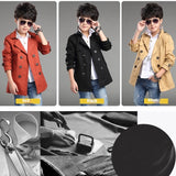 Boys' Mid-length Trend Casual Trench Coat