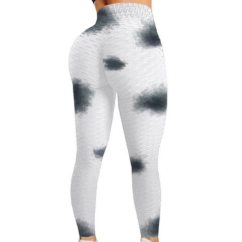 High waist hip tight tie-dye track pants