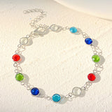 Colored Loving Heart Zircon Bracelet