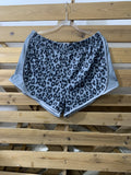 Women's Leopard Print Stitching Shorts