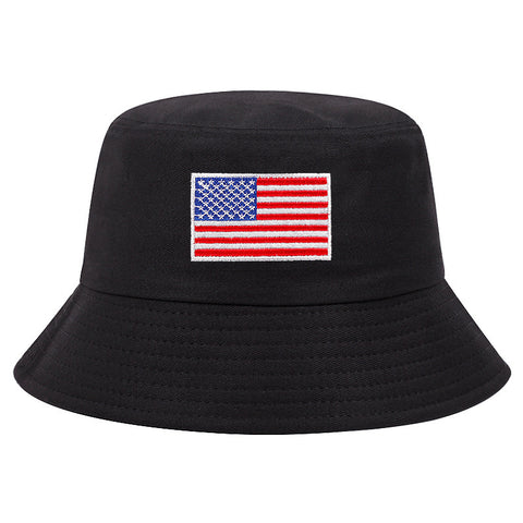 Stars And Stripes Embroidered Fisherman Sun-proof Bucket Hat