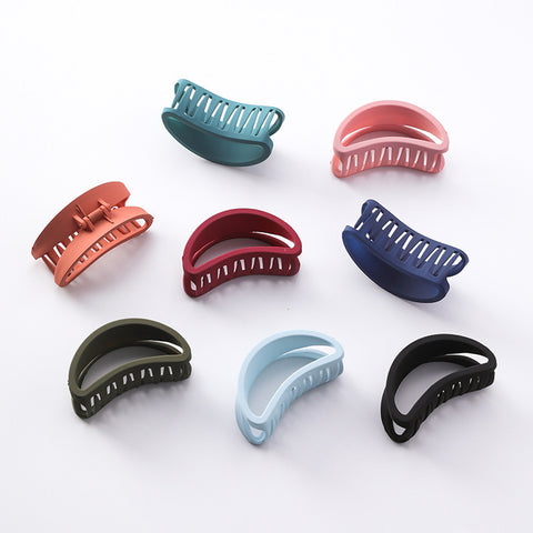 Korean style simple versatile grip sanding hollow curved hair catch half catch ponytail clip bath hairpin card