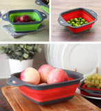 Square Folding Drain Basket Fruit Basket Basket Telescopic