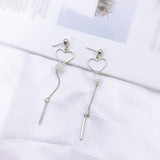 Korean bow tassel earrings asymmetric pearl flower earrings