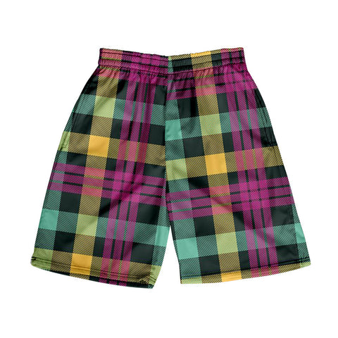 Men's Plaid Shorts Casual Beach Pants