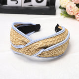 Fashionable Straw Braided Headband Simple Bag