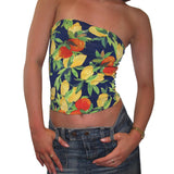 Women's Fashion Chest-wrapped Off-shoulder Slim Print