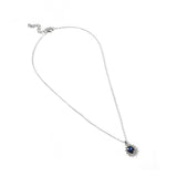 Sapphire Necklace Suit Fashion SUNFLOWER Zircon Stud Earrings