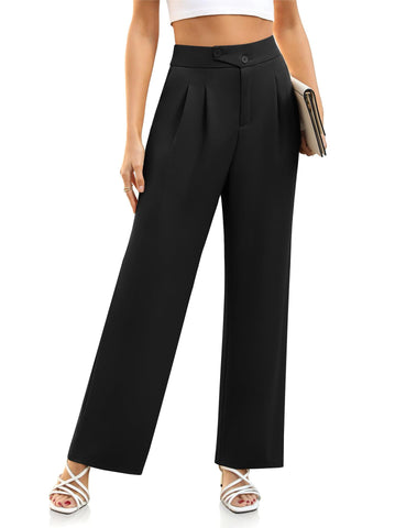 Women's High Waist Work Business Casual Trousers With Pockets