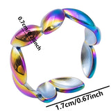 Stainless Steel Titanium Steel Ring Geometric Line Shape