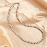 4-10mm Stainless Steel Beads Silver Beaded Necklace