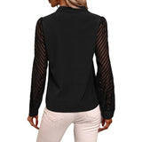 V-neck Stitching Elegant Long-sleeved Top