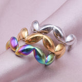 Stainless Steel Titanium Steel Ring Geometric Line Shape