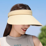 Velvet Vinyl Topless Hat Foldable Sun Hat Outdoor Sports