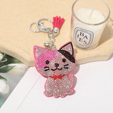 Classic Cartoon Cat Hot Rhinestone Keychain Fashion