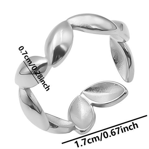 Stainless Steel Titanium Steel Ring Geometric Line Shape