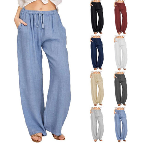 Casual Cotton Linen Loose Yoga Pants Women