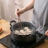 Stainless Steel Deep-fried Large Noodle Kitchen French Fries Tools Drain Basket Household Leak Net Spoon Folding Filter