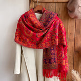 Women's Retro National Fashion Jacquard Artificial Cashmere Scarf