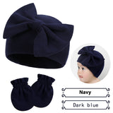 Newborn Fetal Cap Baby Bow Sleeve Cap Fashionable Warm Toddler Gloves Plus Tire Cap