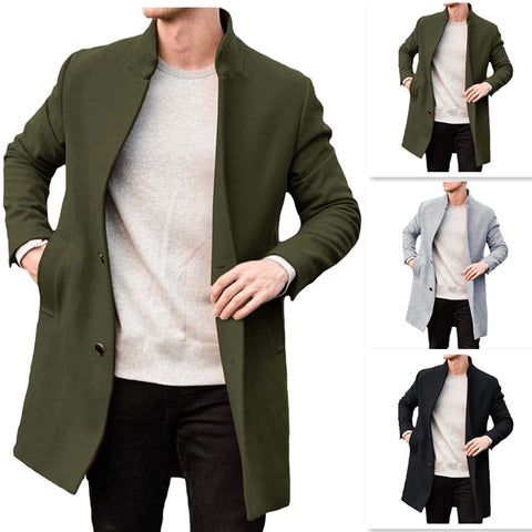 Autumn And Winter New Thick Woolen Men's Coat