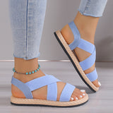 Flat Student Roman Shoes Soft Bottom Cross Plus Size