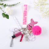 9 Pcs White And Hot Pink Mermaid Set