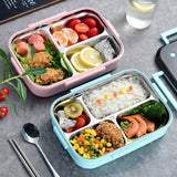 Four-compartment Lunch Box With Compartments For Students And Office Workers