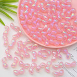 Acrylic Transparent Perforated Bow Beads Diy Ornament Accessories