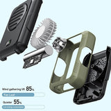 Leaf Less Waist Hanging Fan For Outdoor Sports Large Capacity Battery USB Charging  Portable High Wind Hanging Neck Fan