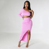 Tight Pleated Irregular Two-piece Set