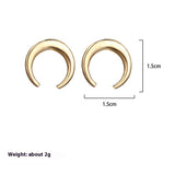 European And American Fashion Minimalist Moon Arc Glazed Surface Ear Stud