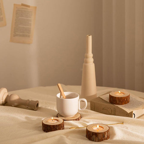 Simple Modern Pastoral Wood Candle Holder