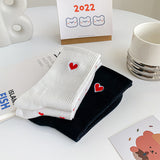 Women's Summer Embroidery Love Pure Cotton Socks