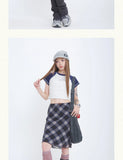 Women's Retro High Waist Striped Skirt