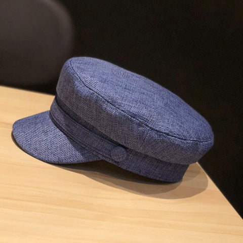 Women's Linen Octagonal Casual All-match Flat-top Cap