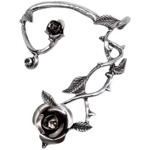 Metal Rose Earrings With Wrapped Ears