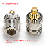 Pure Copper RF Converter Adapter N Female Connector To SMA Female Interface Female Connector