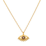 Simple Color Palm Eye Pendant Necklace