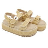 Women's Summer Open Toed Woven Hollowed Flat Sandals