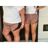 Women's Leopard Print Stitching Shorts