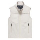 Casual Breathable Outdoor Photography Fishing Sport Cardigan Stand Collar Men's Vest