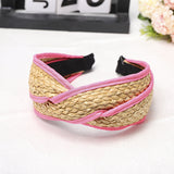 Fashionable Straw Braided Headband Simple Bag