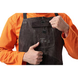 Brown Leather Breast Apron Wear Resistance Cut Insulation For Electric Welding Operation