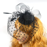 Vintage Ladies Party Feather Head Flower Bridal Top Hat Headdress