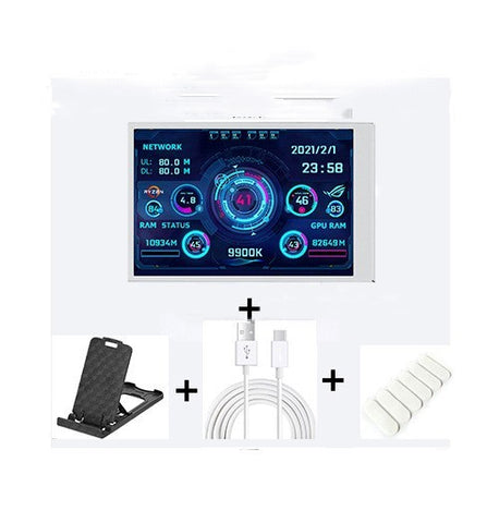 3.5-inch Computer Small Secondary Screen IPS Full View USB Chassis Monitor Date Display