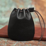 Vintage Drawstring Top Layer Cowhide Strap Storage Bag