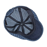 Spring And Autumn Washed Denim Octagonal Beret