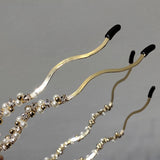 Korean Metal Headband Temperament Simple Pearl Rhinestone Hairpin French